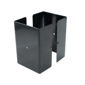 H Powder Coated Black   Galvanized Steel Pro Series Mailbox and Fence Post Guard
